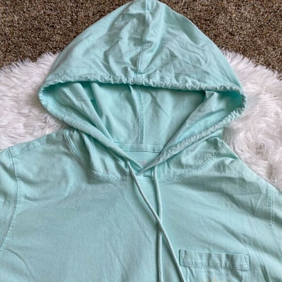 Vineyard Vines Pullover Top Hooded Teal Thin Lightweight Women’s Small Tiny FLAW - Picture 4 of 8
